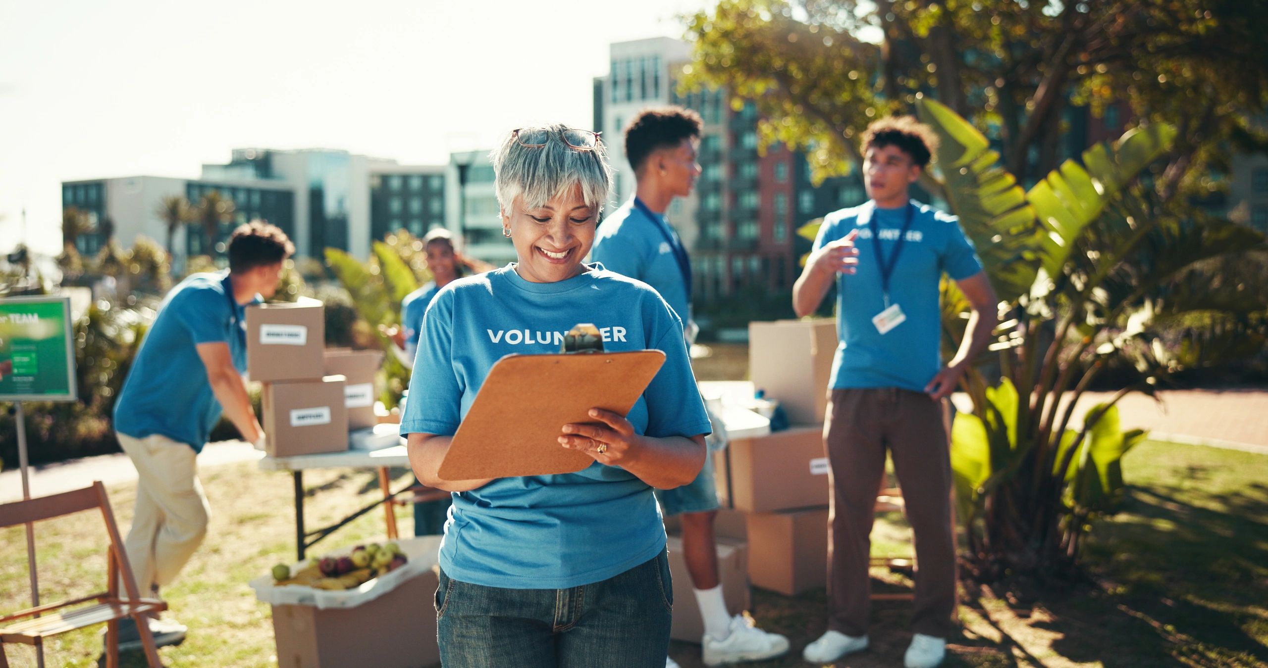 People volunteering at a community event